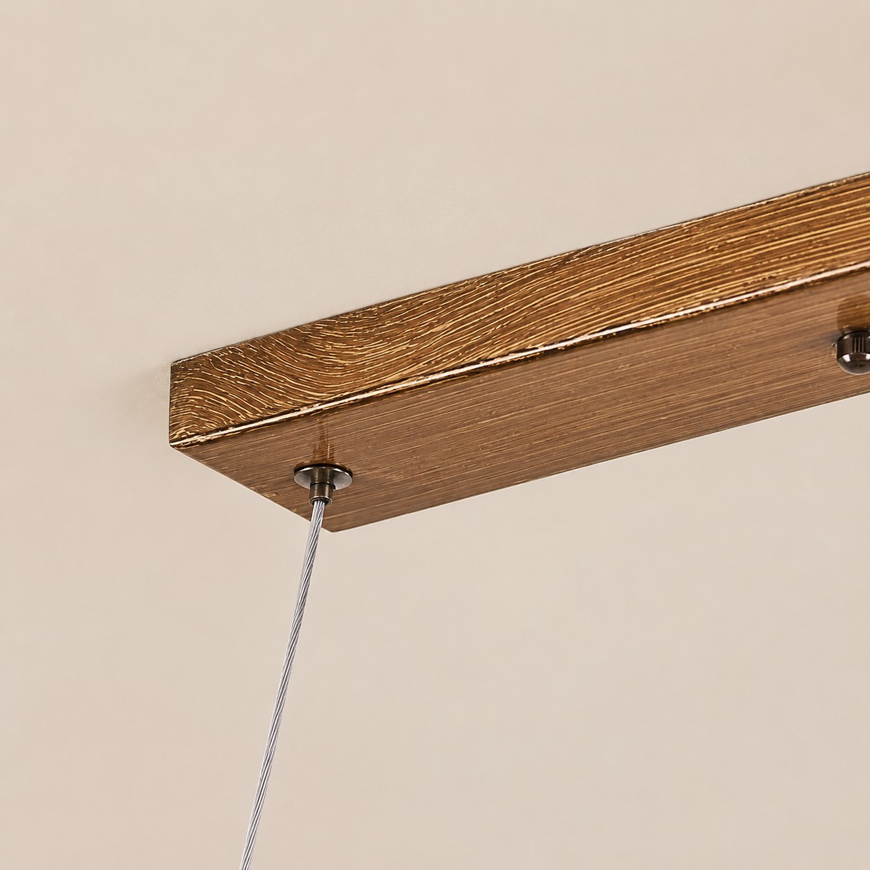 Wood Color Resin Linear Branch Pendant Light ceiling detail
