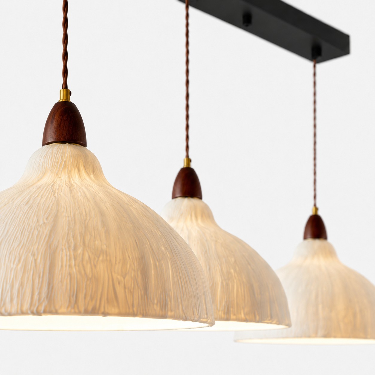 Three-head rice paper shade texture detail