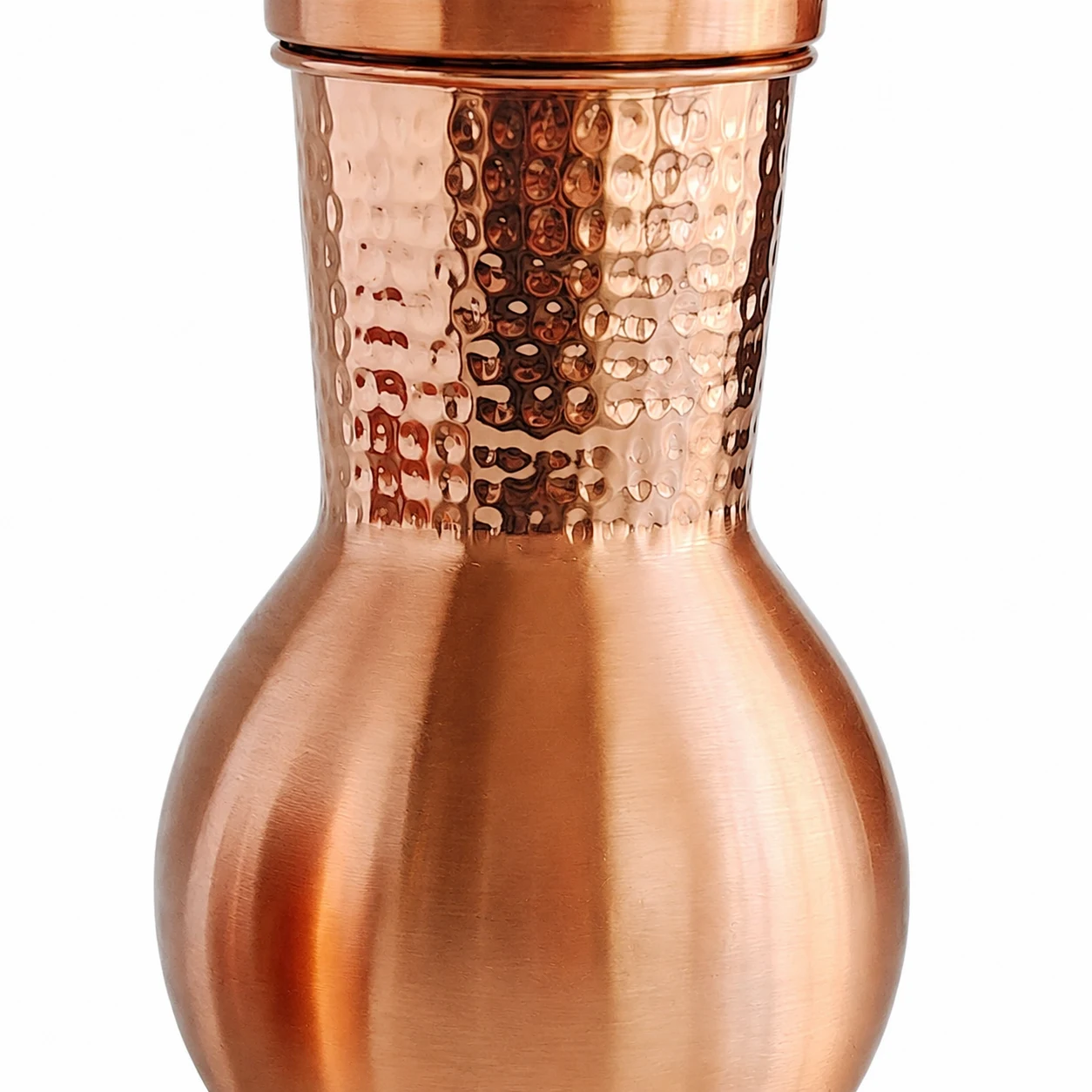 Rounded copper kettle shoulder detail