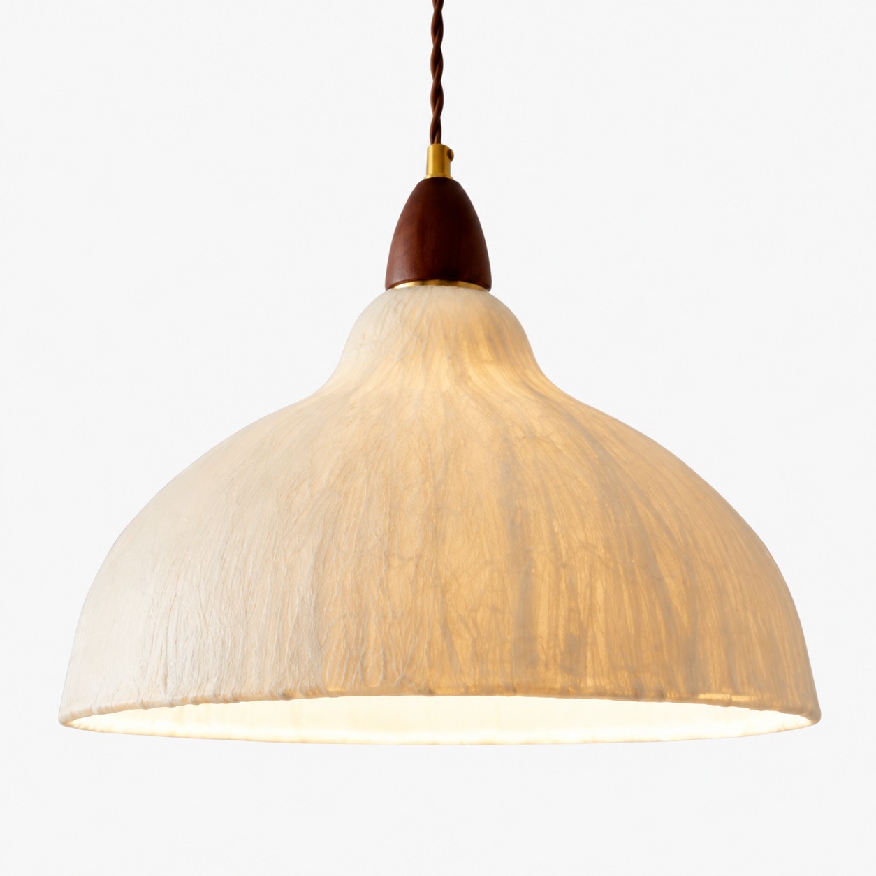 Dome rice paper shade and warm light detail