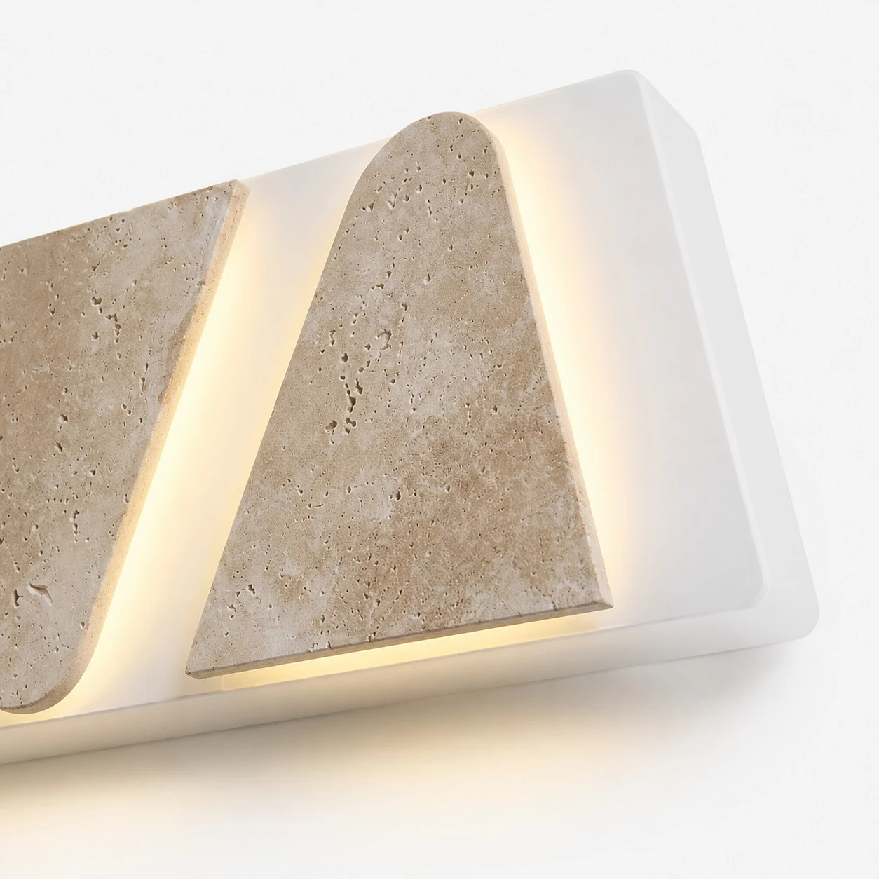 Travertine-texture multi-head wall sconce detail 3