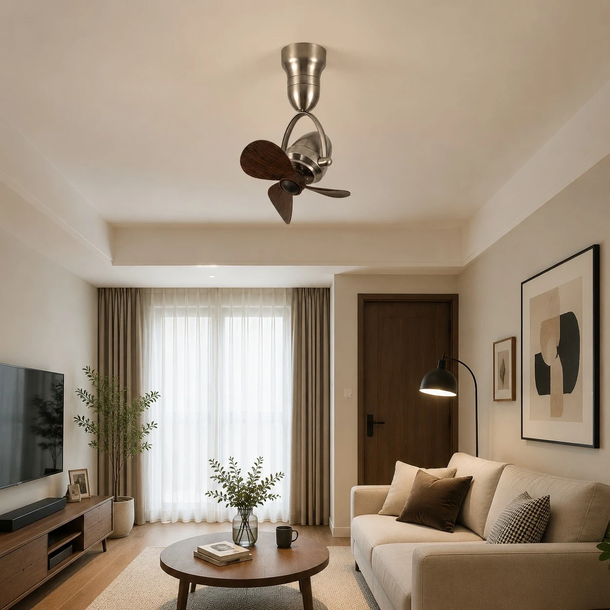 small ceiling fan room scene
