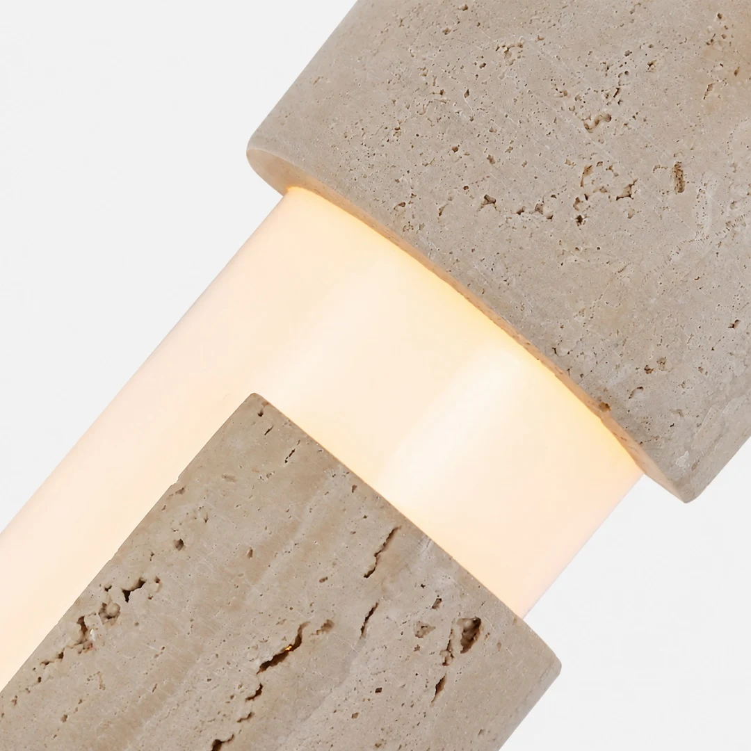 Travertine and acrylic diffuser close detail