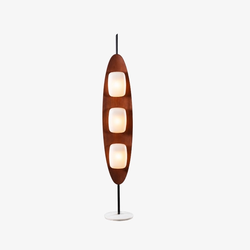 Walnut tone Bauhaus floor lamp product view