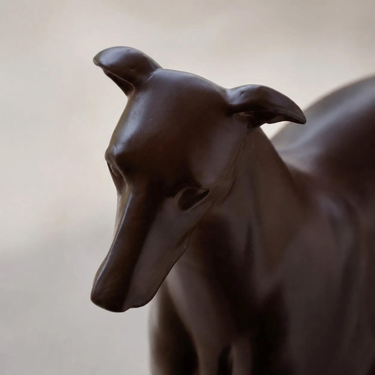 Greyhound Resin Dog Sculpture Decor head detail