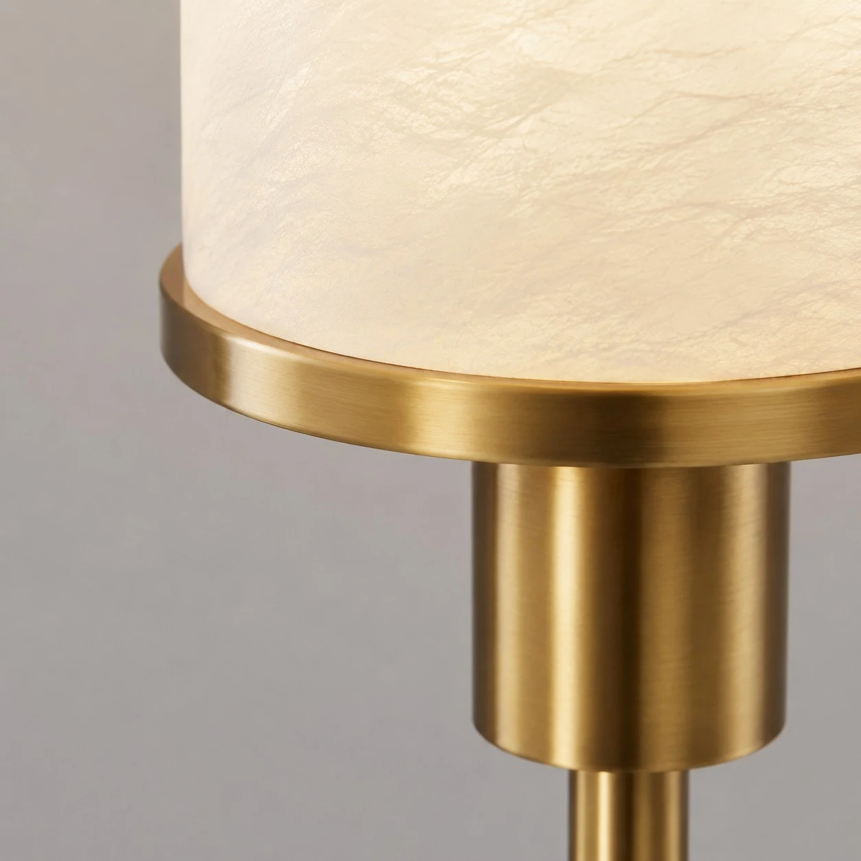 Stone shade and brass rim detail