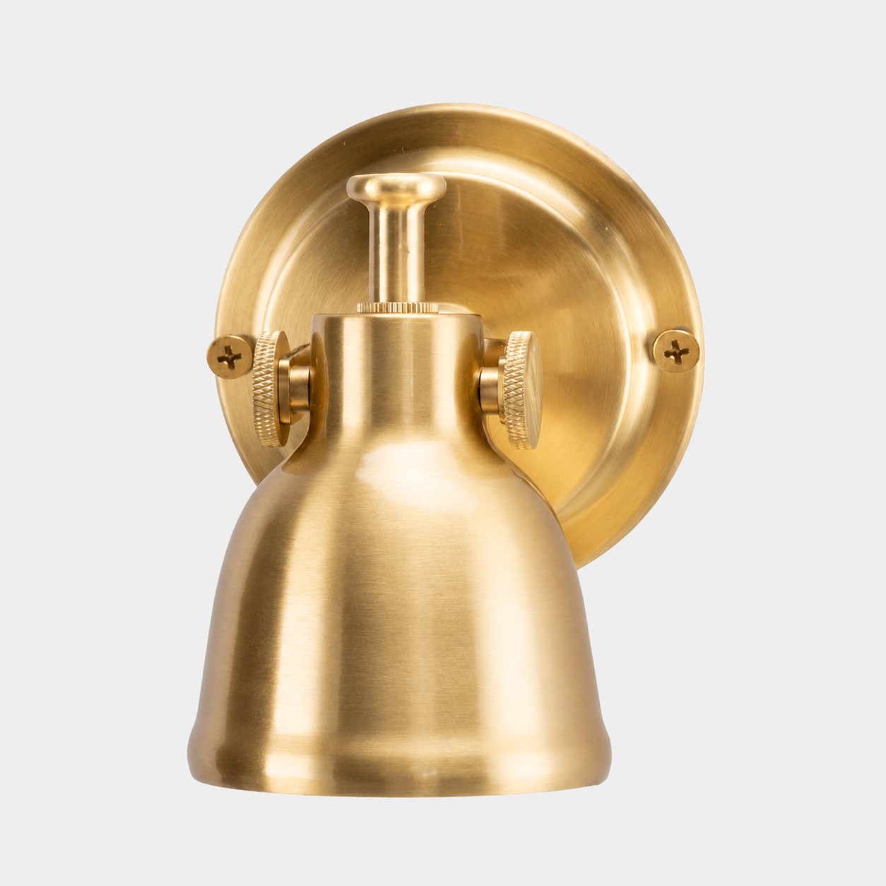 Brass finish wall lamp front view