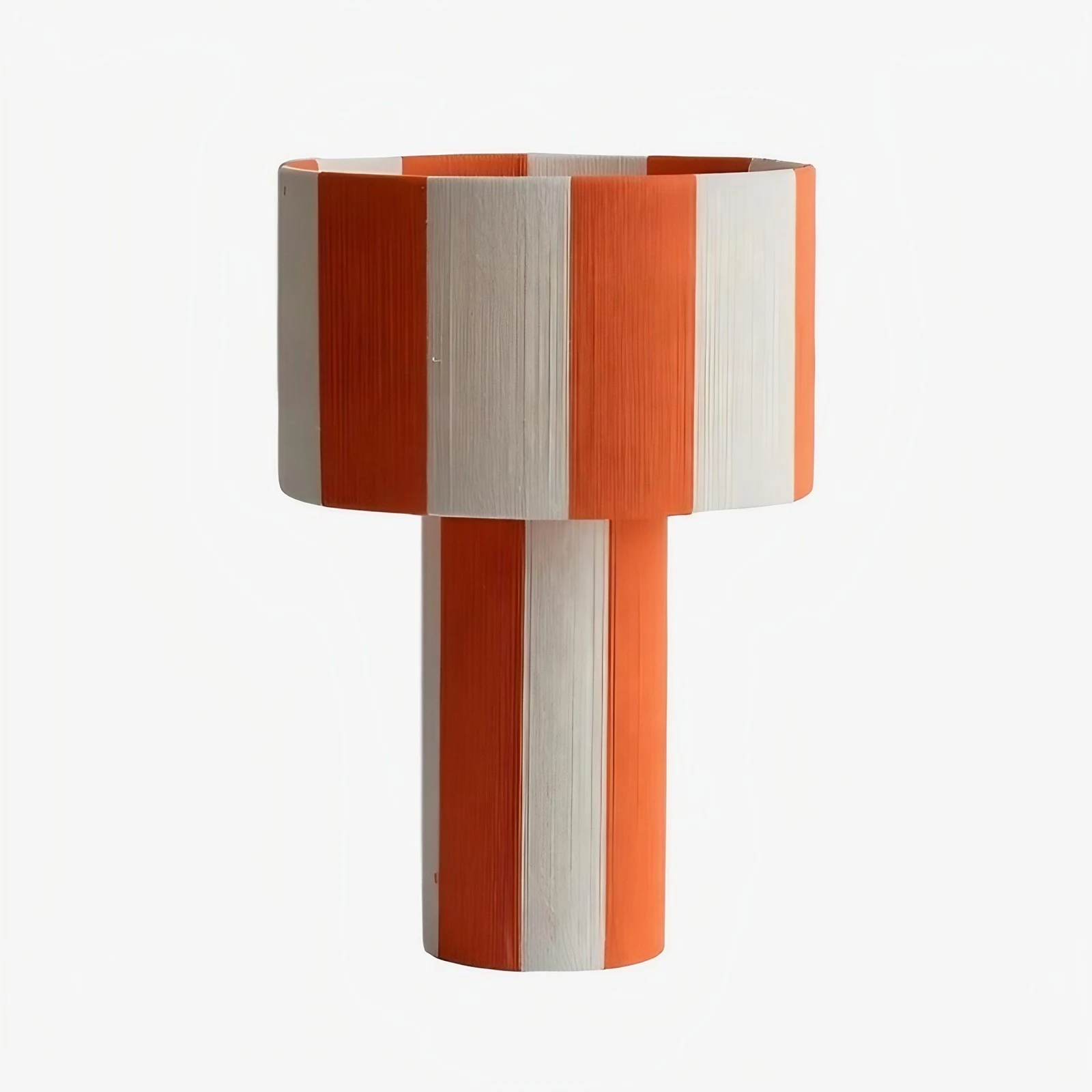 Orange striped woven table lamp color option