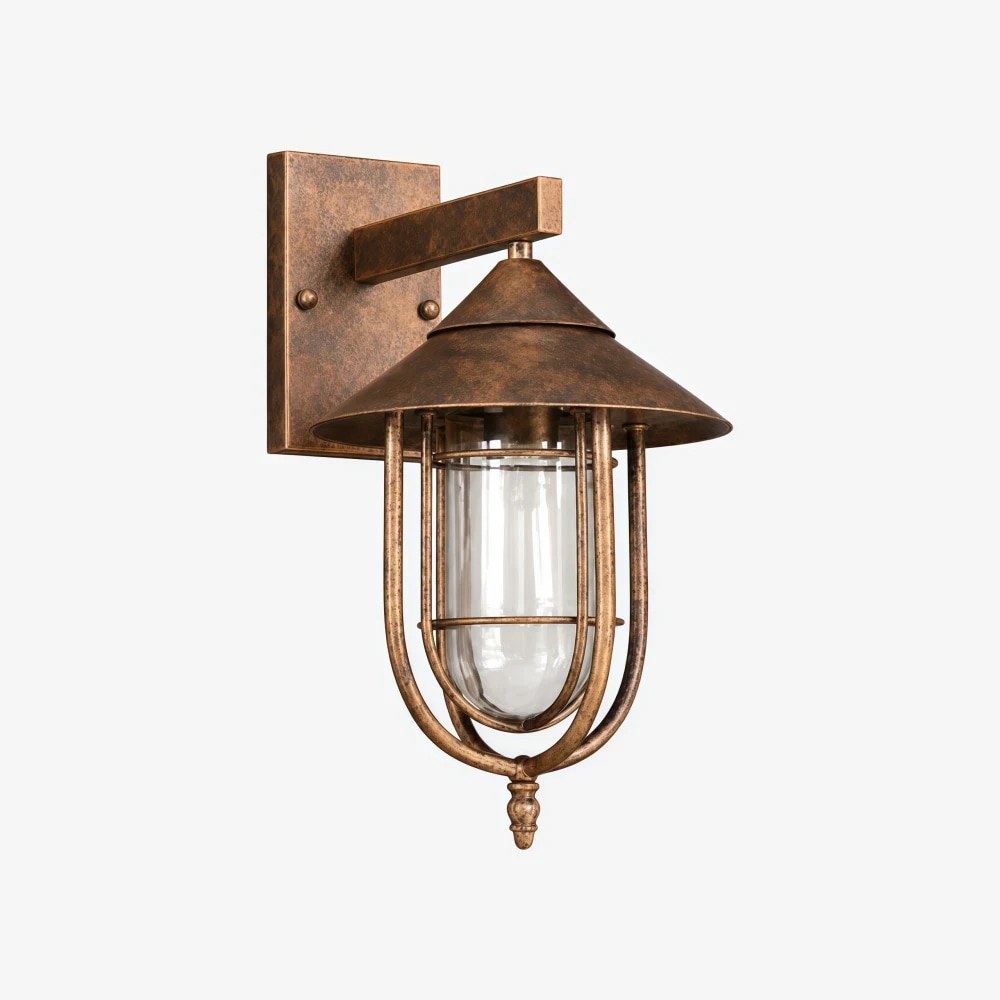 Luminária de parede Patnox com acabamento em bronze envelhecido