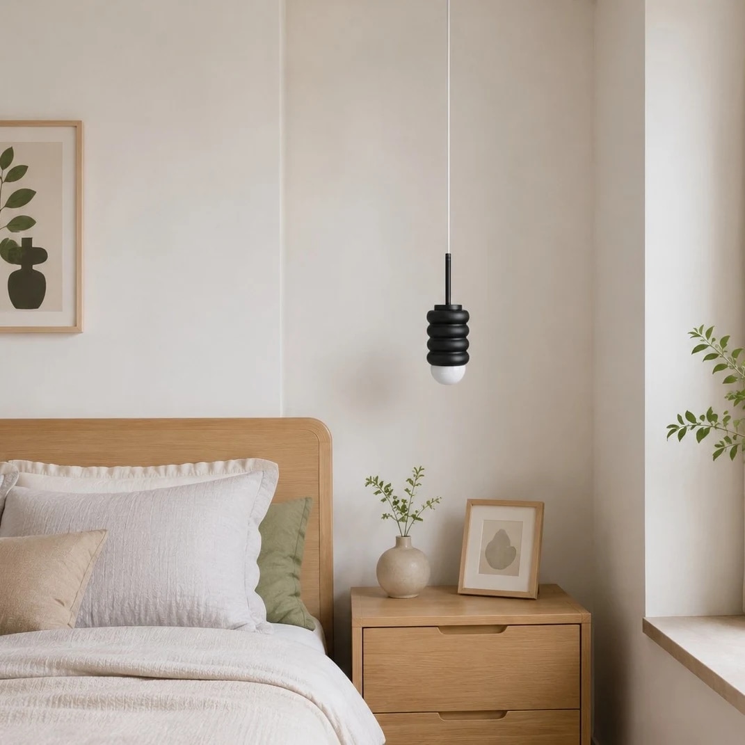 Cream style pendant lamp in bedroom
