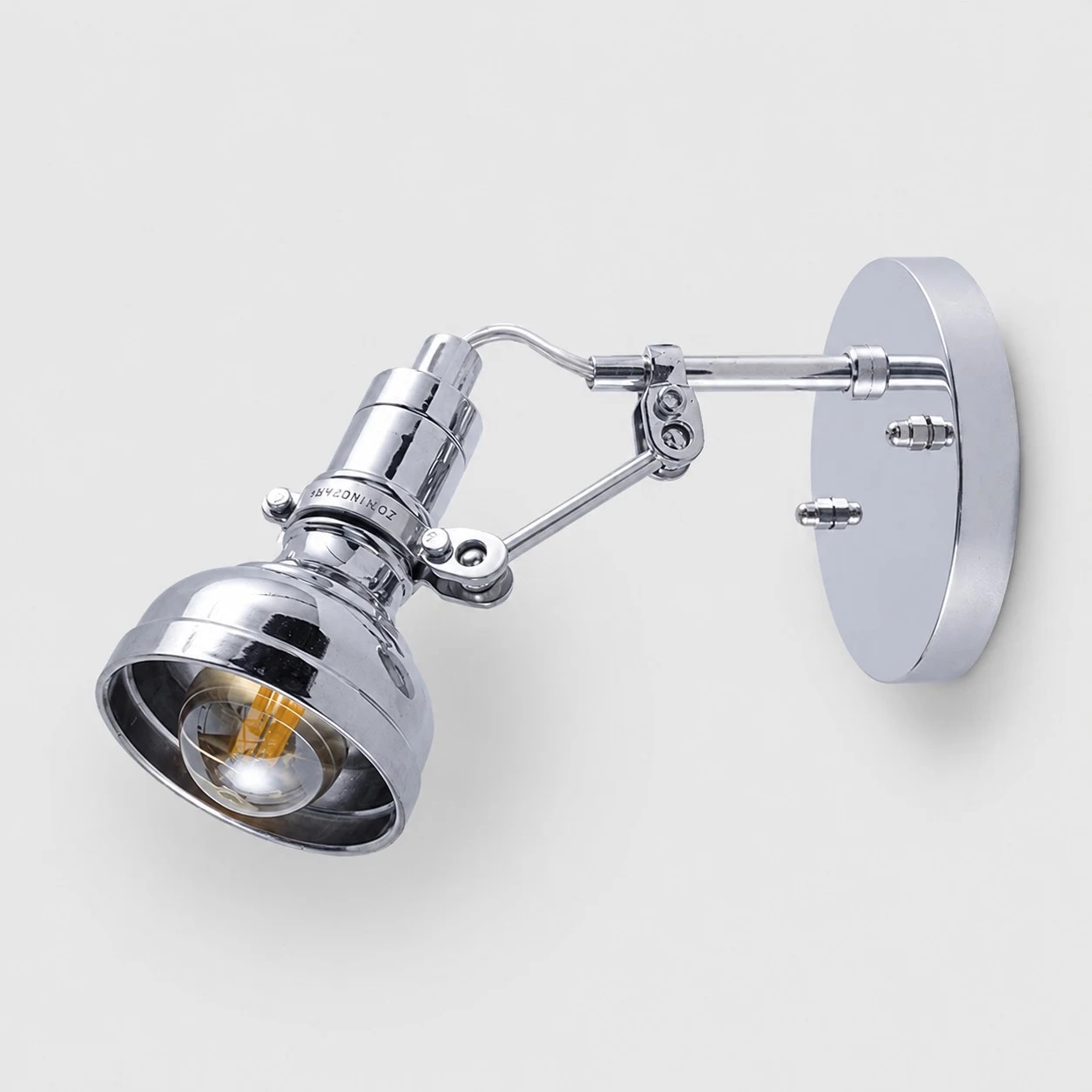Short version natural aluminum adjustable wall sconce