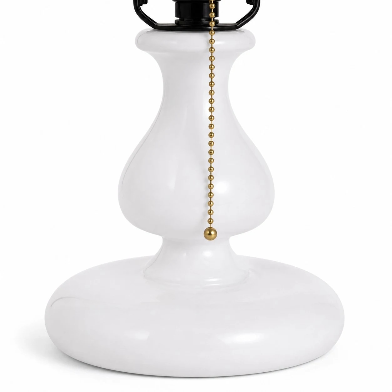 Pied de lampe blanc avec interrupteur à tirette