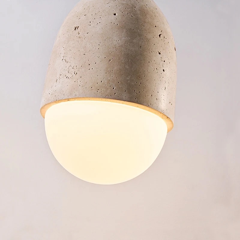 Cremefarbene Pendelleuchtenschirmtextur und abgerundete Vintage-Form