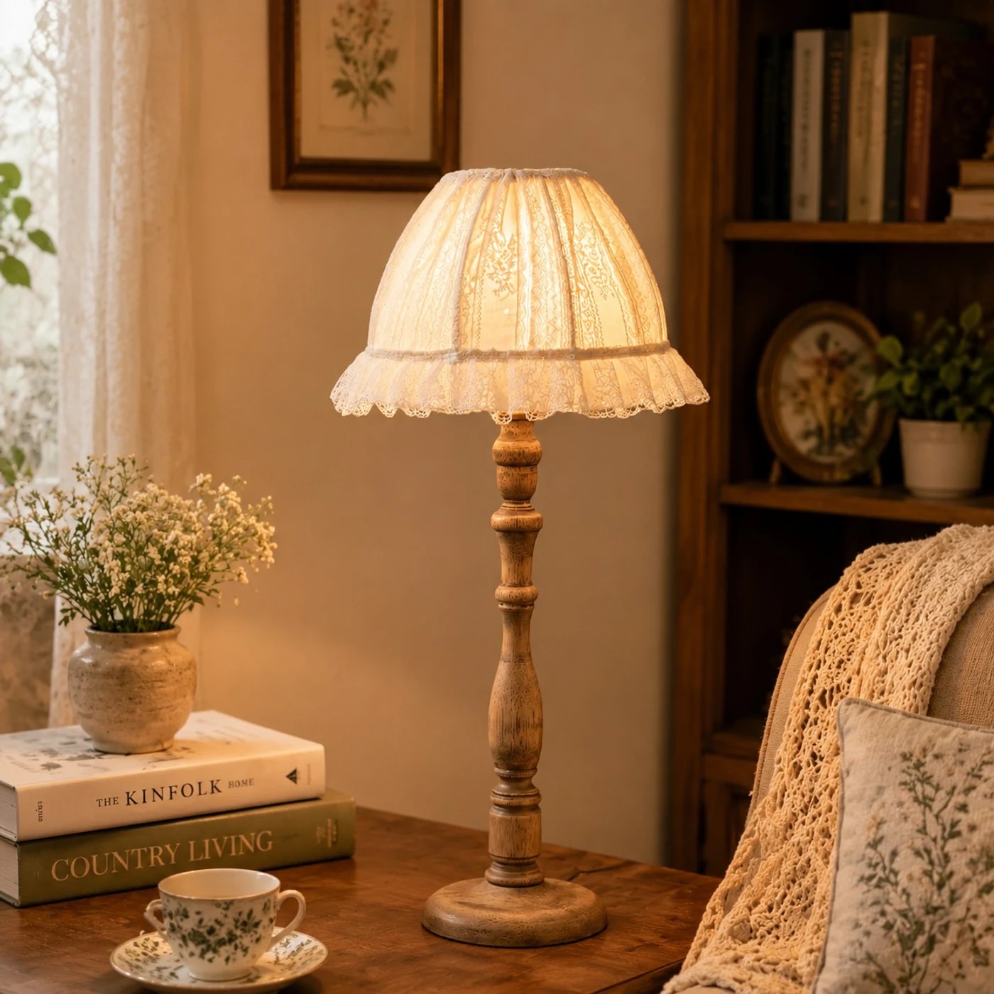 lampe de chevet vintage dans une scène de chambre