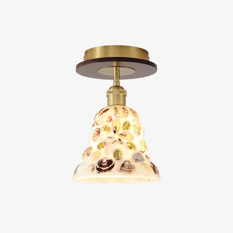 Small shell glass flush mount ceiling light product view