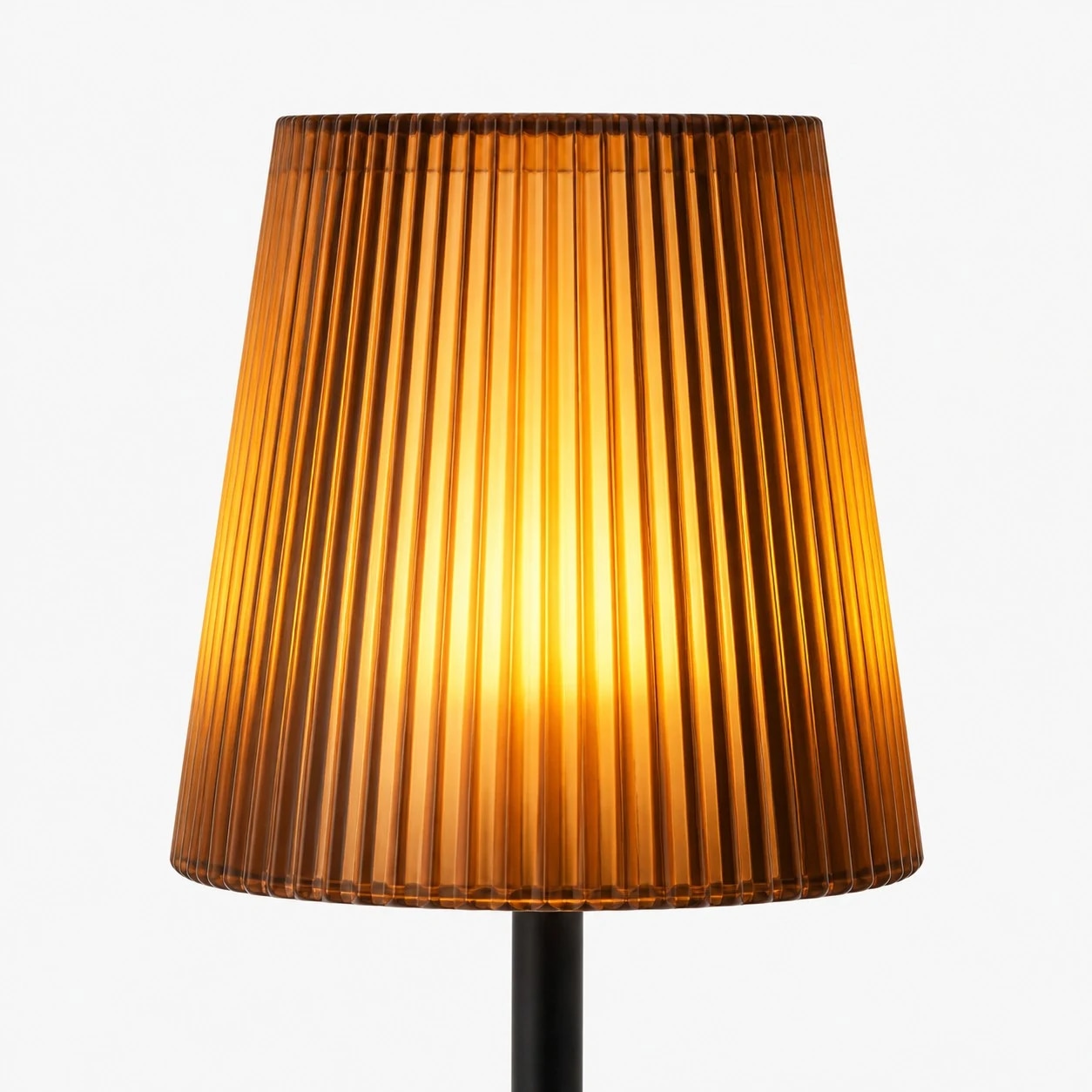 Metal table lamp shade and body detail