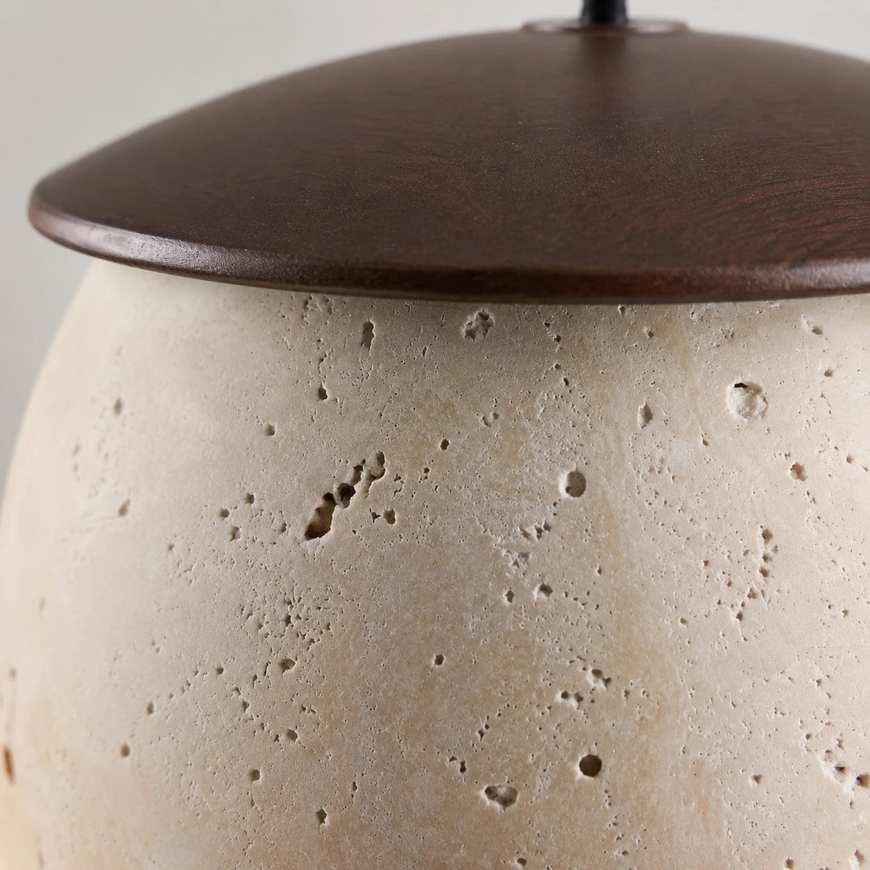Natural stone pendant surface close-up