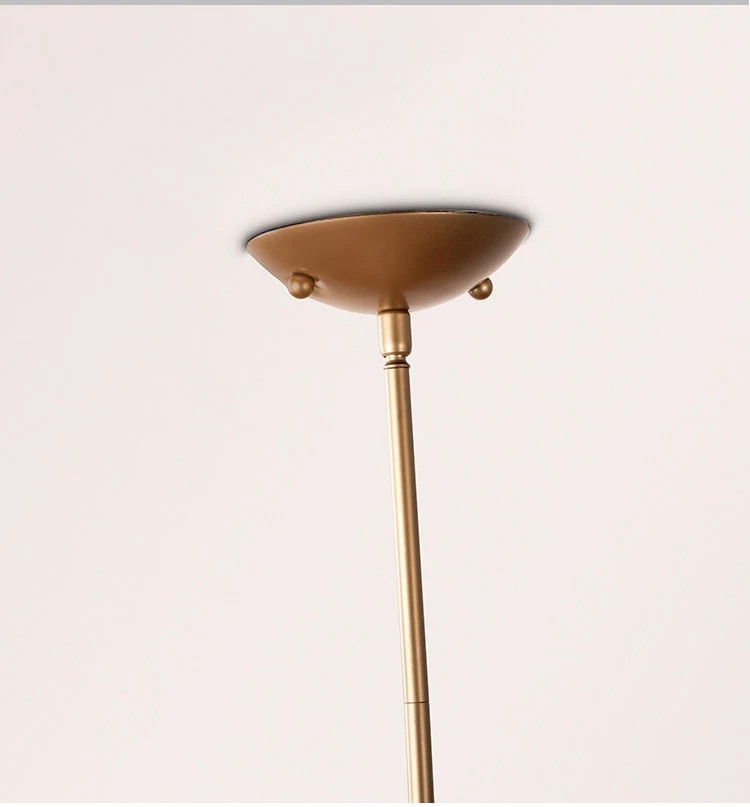 Rosace de plafond couleur laiton et tige de suspension droite