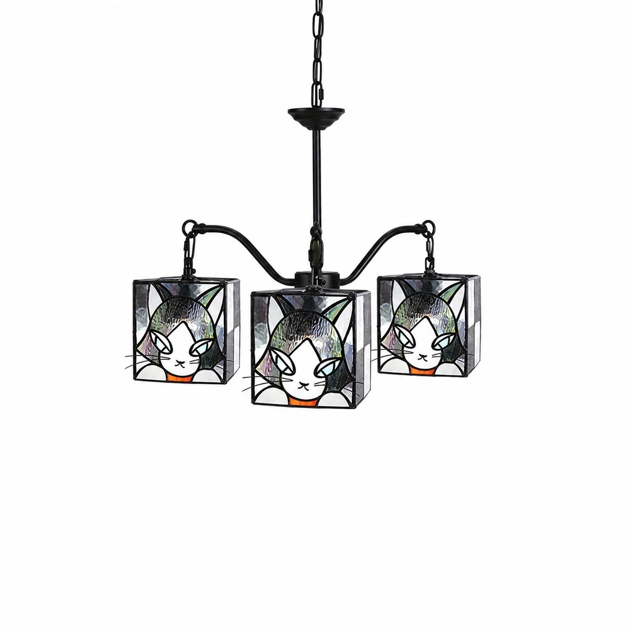 Lustre Smoky Violet Branch com 3 lâmpadas, 58 cm × 53 cm / 22,8″ × 20,9″