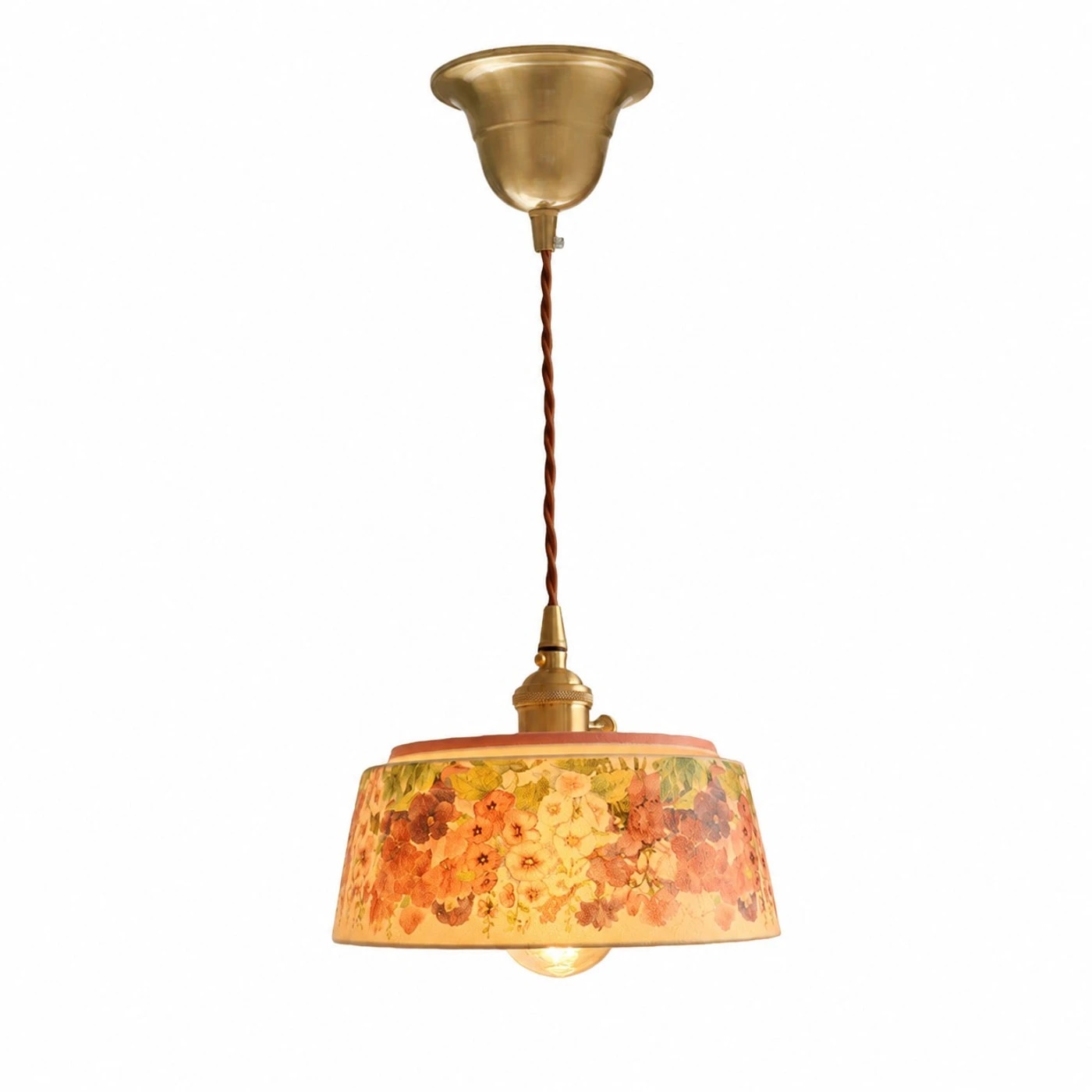 option de suspension en céramique à motif floral unique