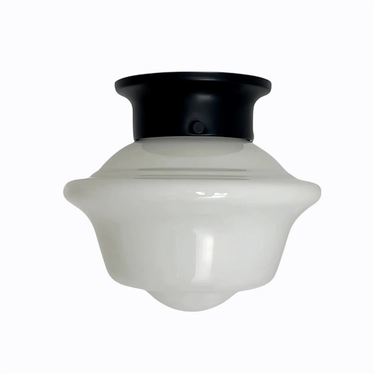 Style L minimalist glass ceiling lamp in black finish