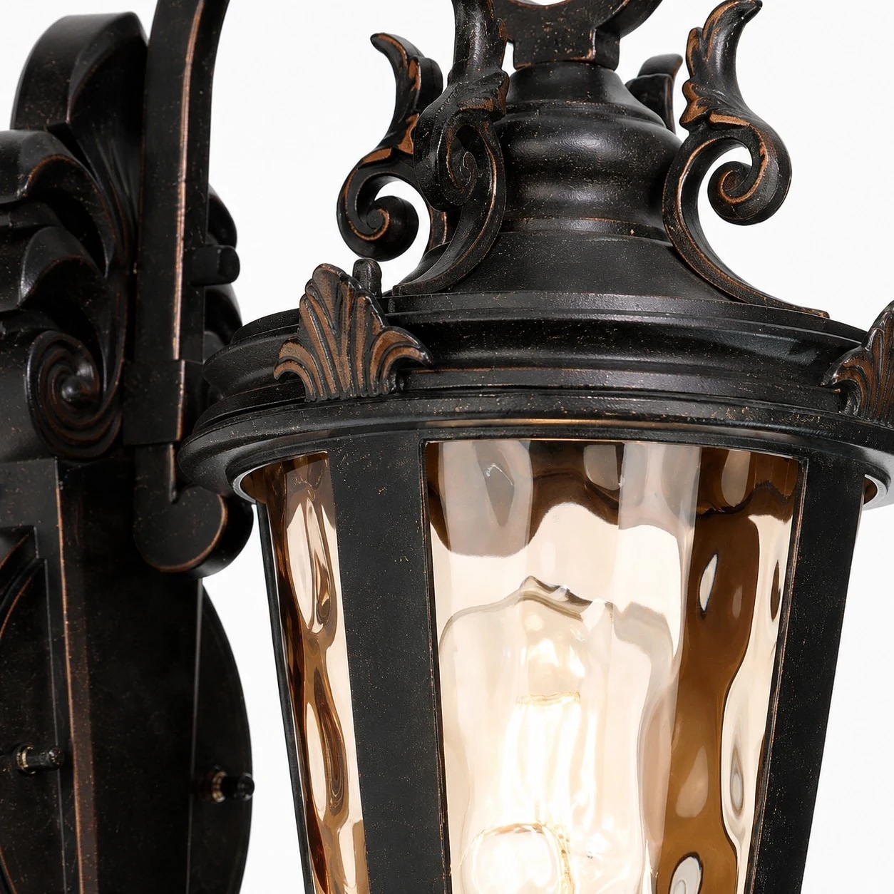 Decorative crown and amber glass texture