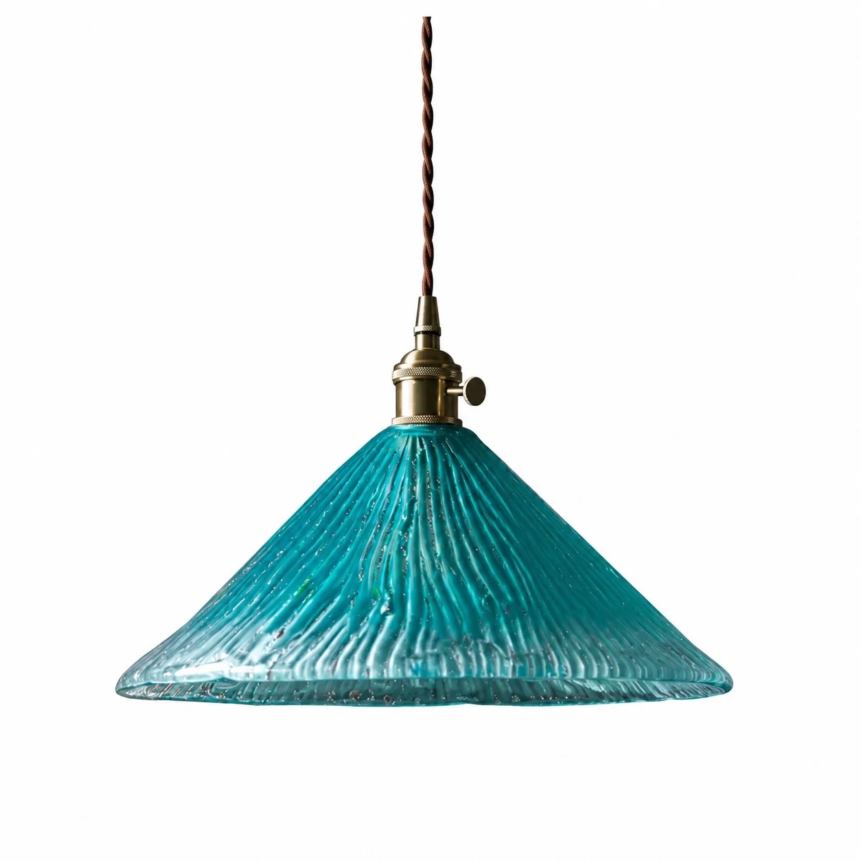 Blue glass pendant lamp