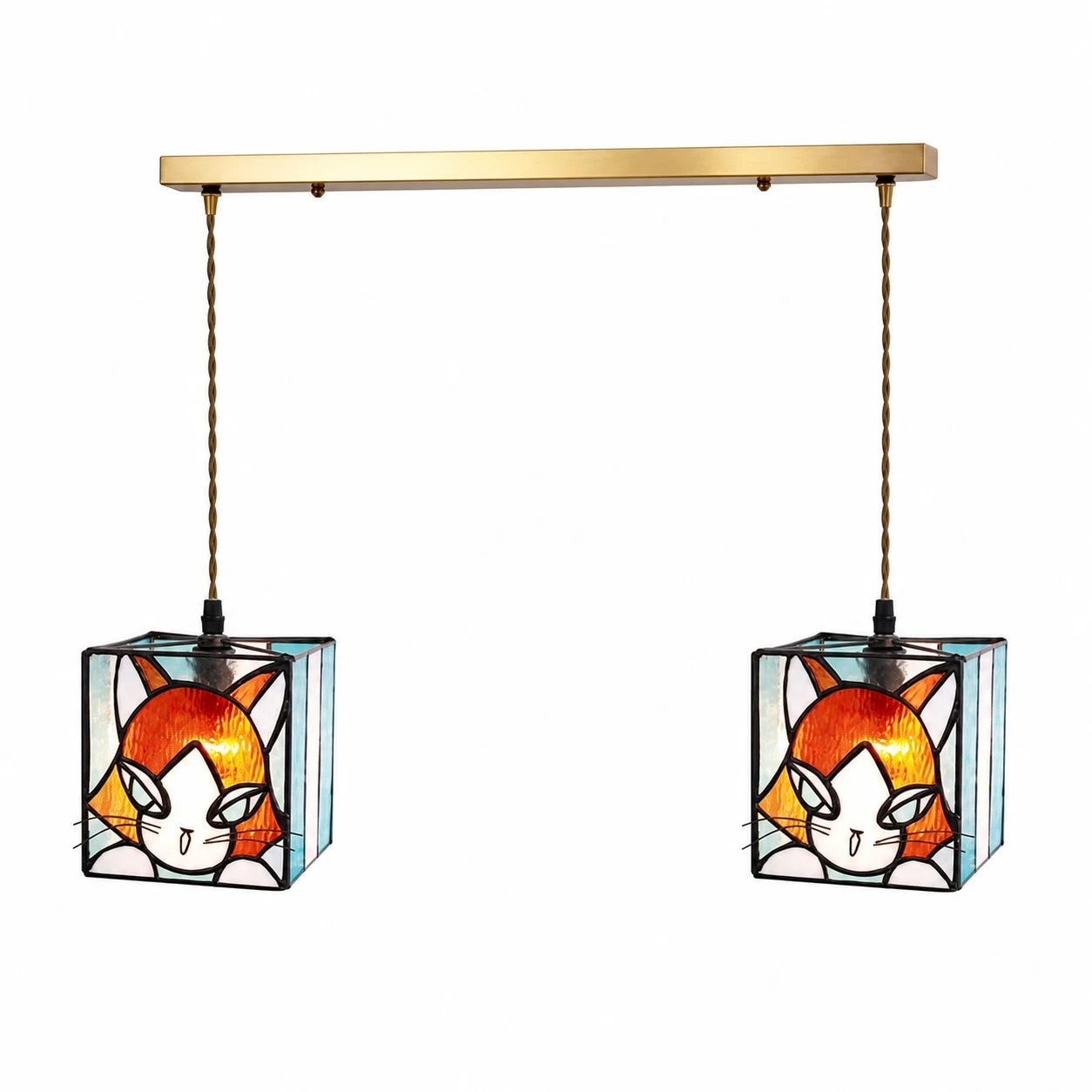 Barra de luz linear âmbar laranja com 2 lâmpadas, 50 cm / 19,7″