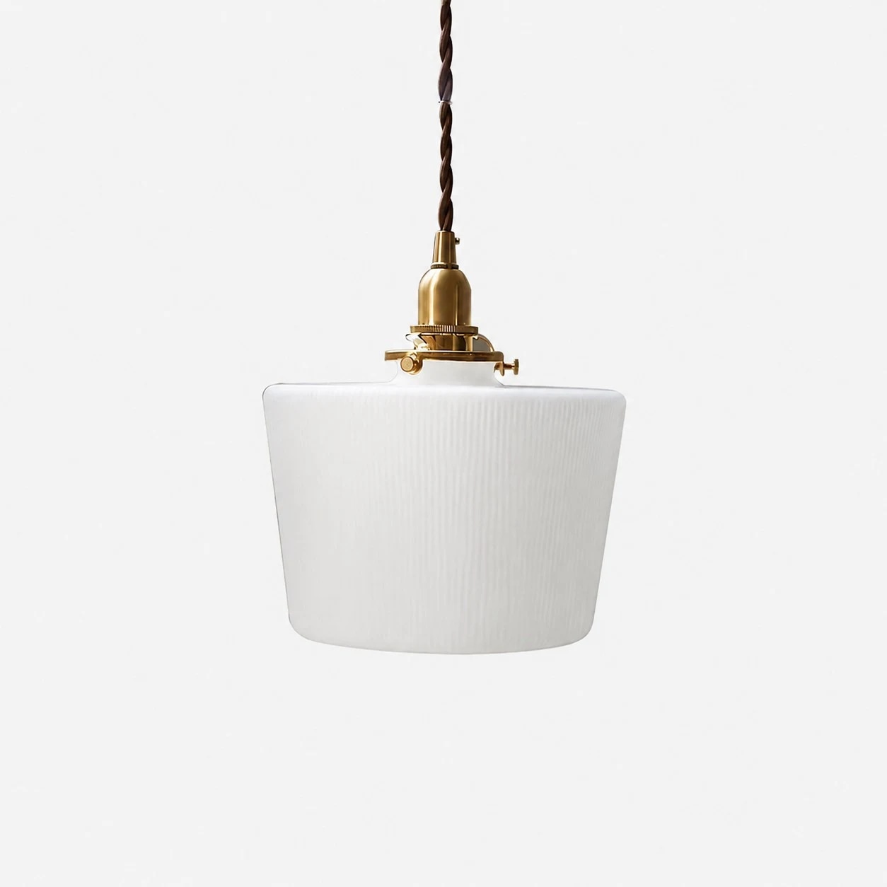 White ribbed glass pendant color
