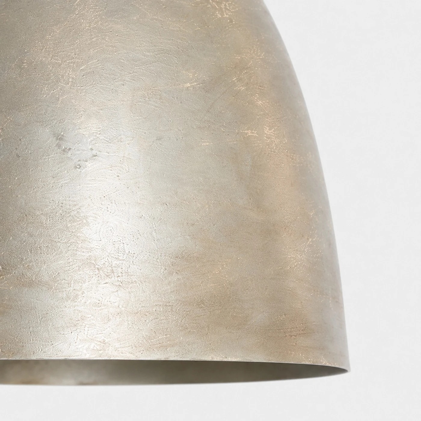 Close view of the distressed metal finish