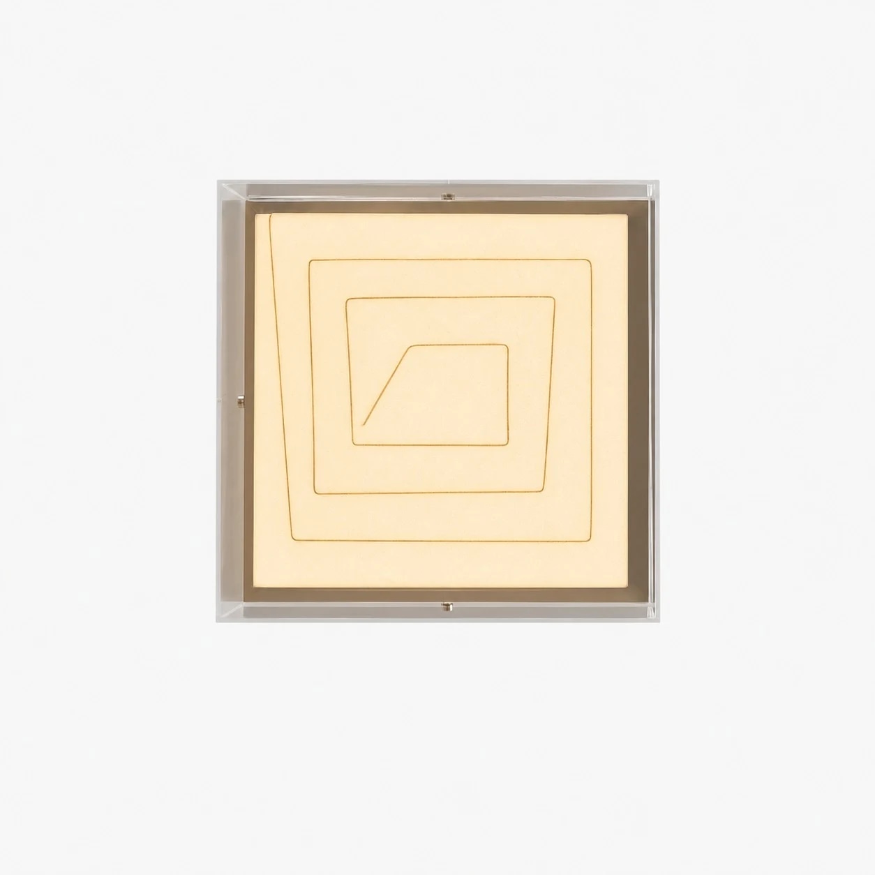 Square layered diffuser with warm center glow