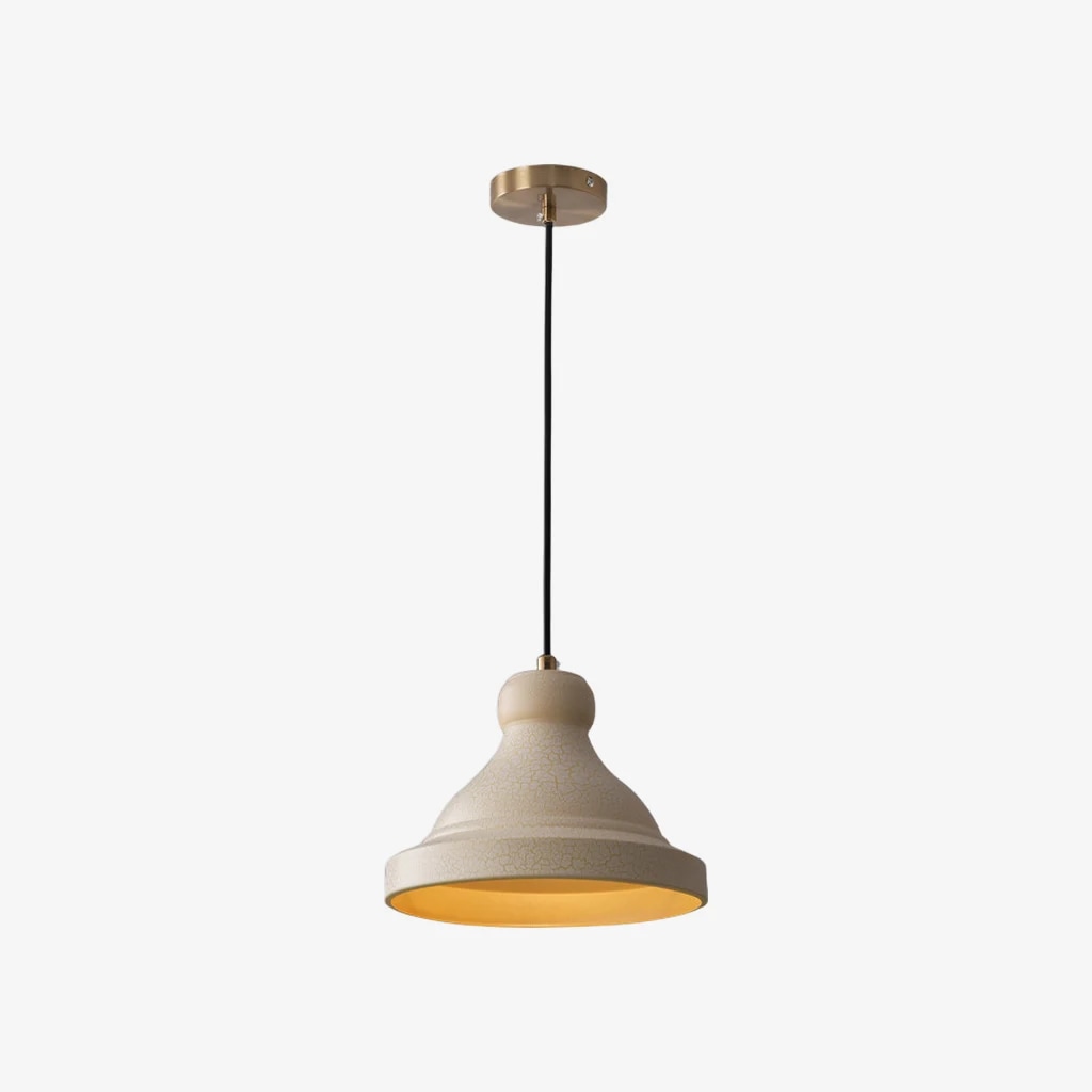 Beige metal dome pendant lamp 鈭 12鈥 脳 H 6.7鈥 / Dia 30 cm 脳 H 17 cm
