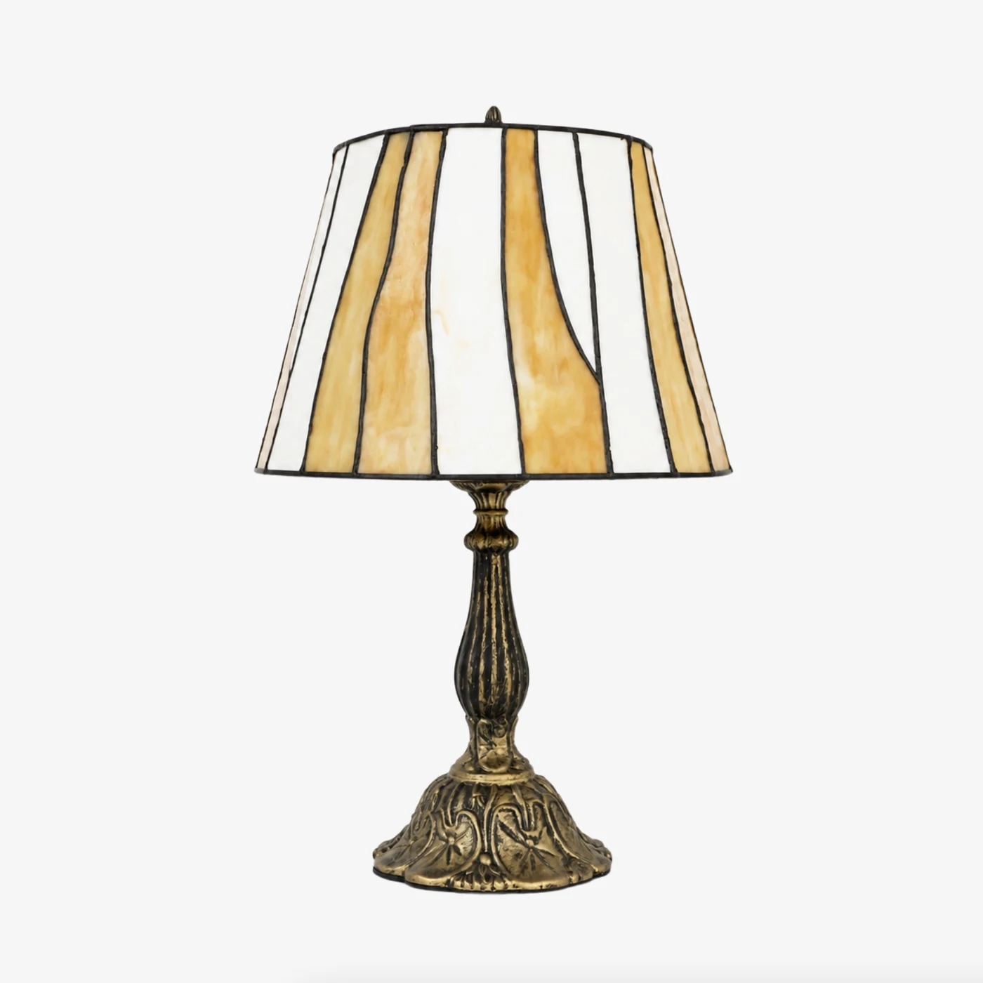 Lámpara de mesa clásica estilo Tiffany de 30 cm con base de columna.