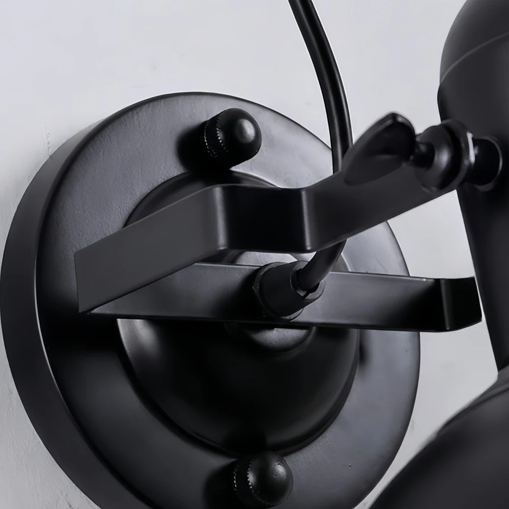 Black wall plate and bracket detail