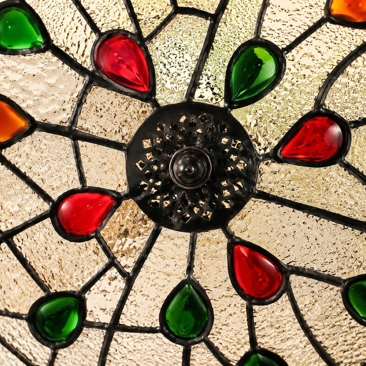 Detail aus farbigen Glasperlen