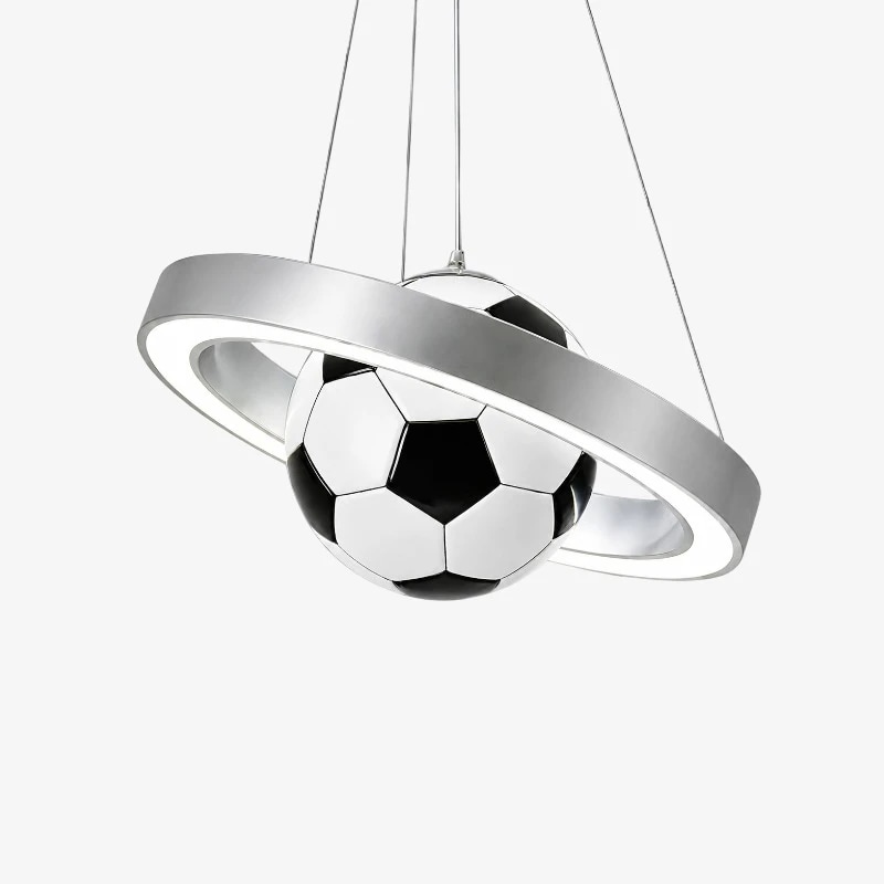 finition de lustre pendentif football argenté