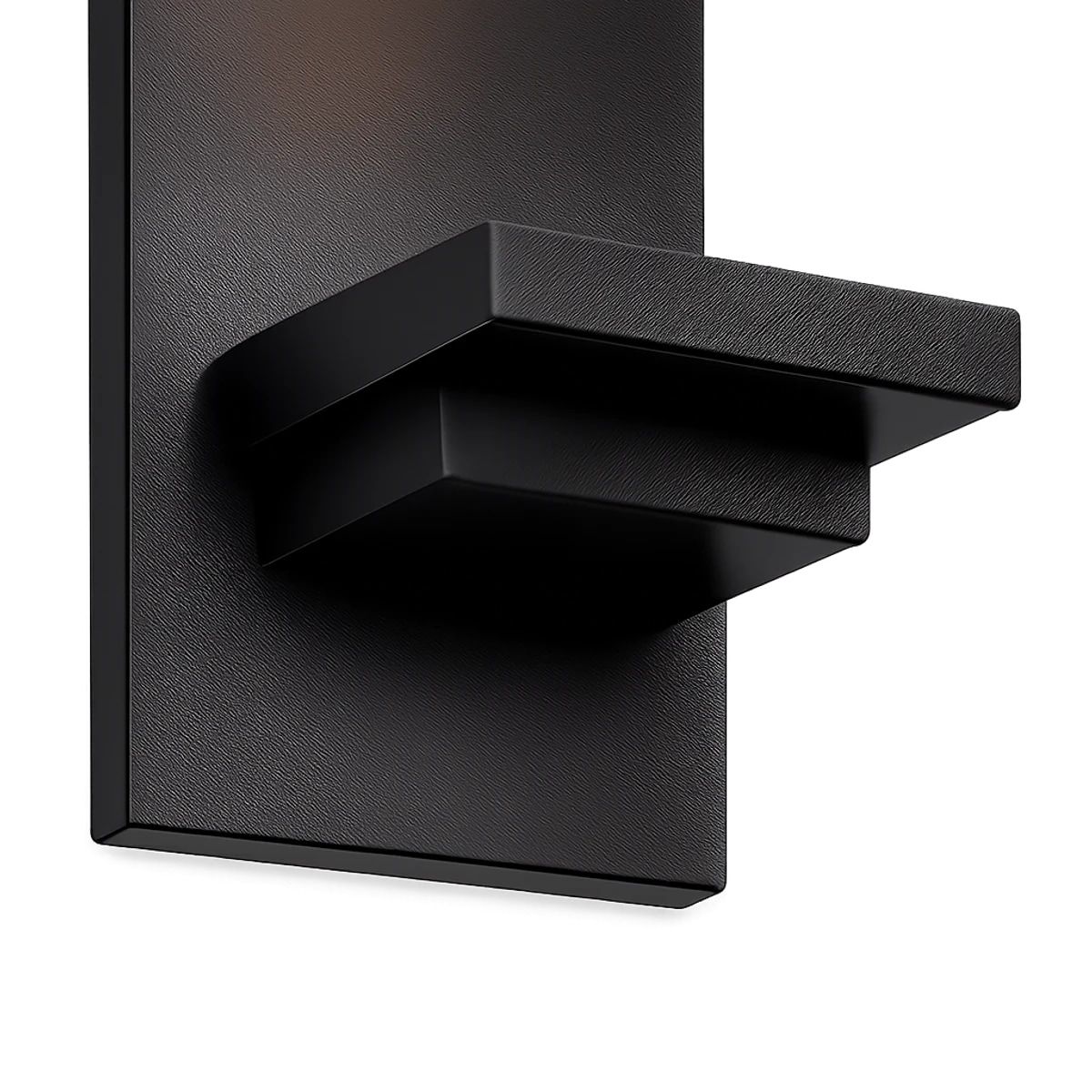 Rustic black metal wall sconce detail