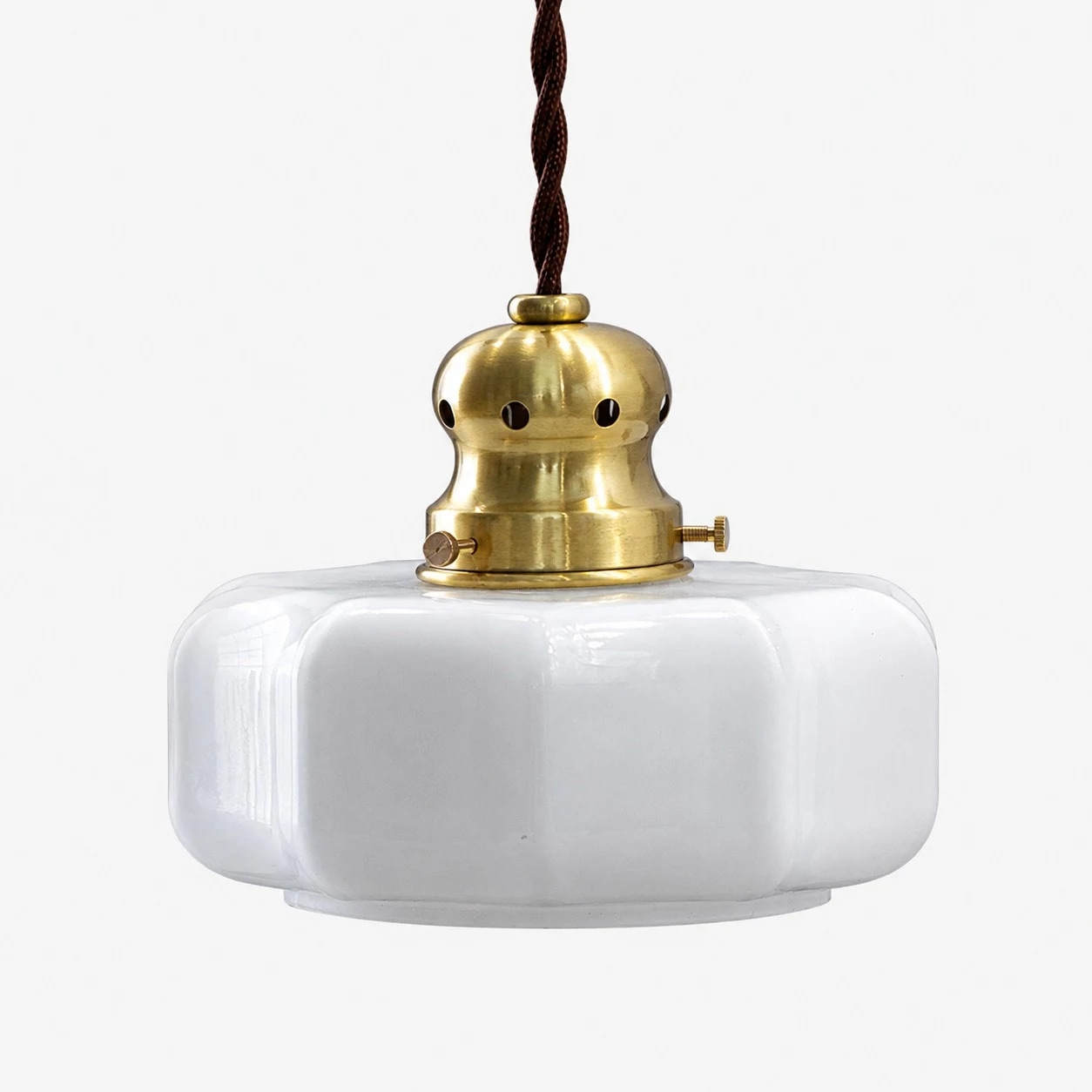 Style 2 vintage brass and white glass pendant lamp