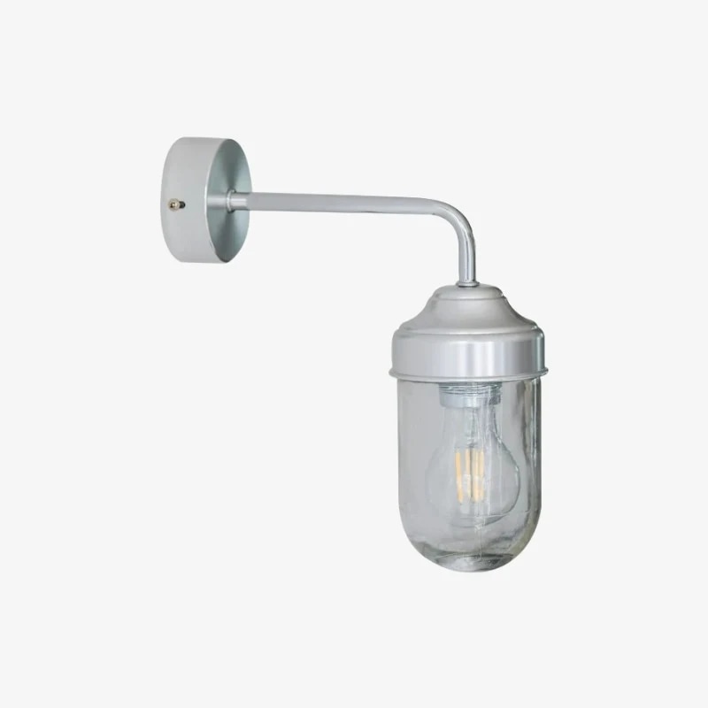 Wandleuchte aus Aluminium und Glas
