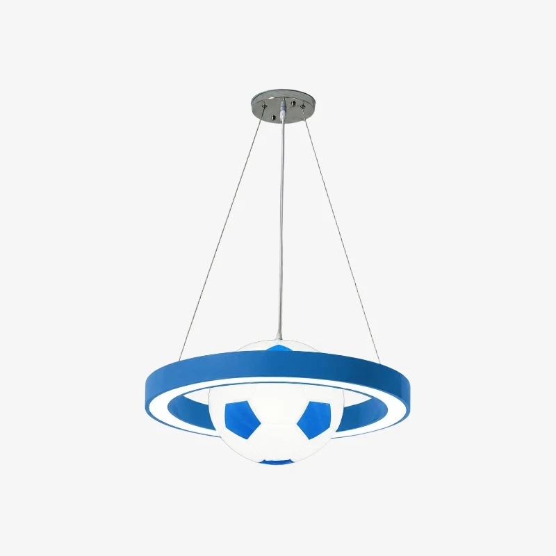 finition de lustre suspendu bleu football
