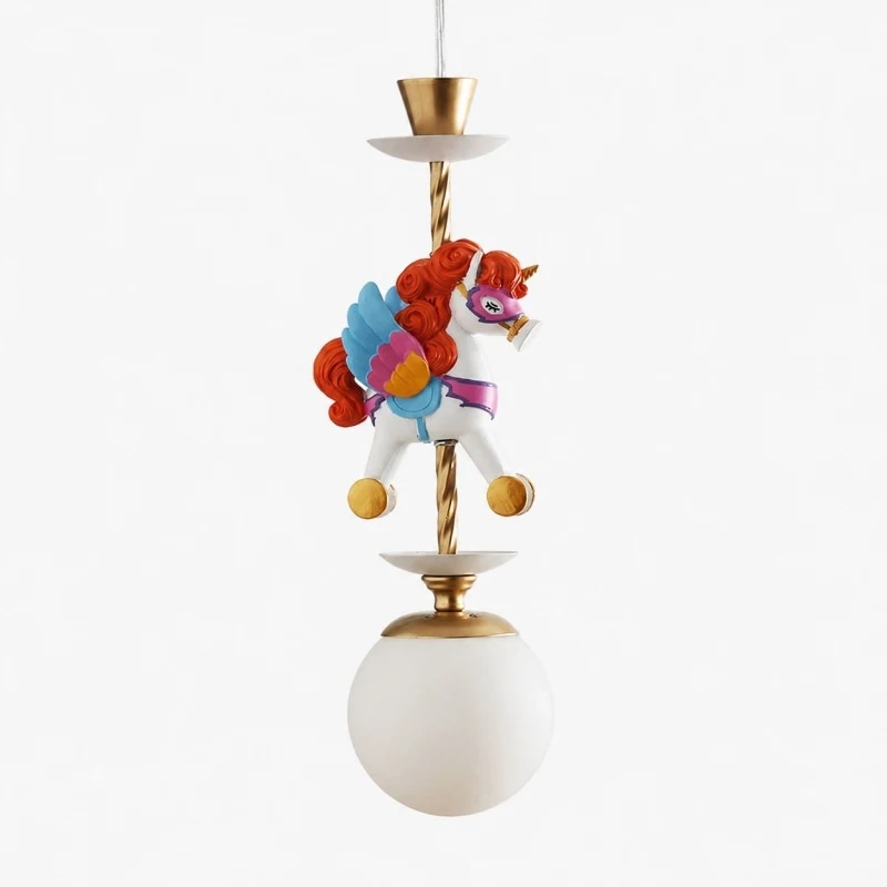 Shera - Lampadario a 3 luci a forma di unicorno (immagine SKU)