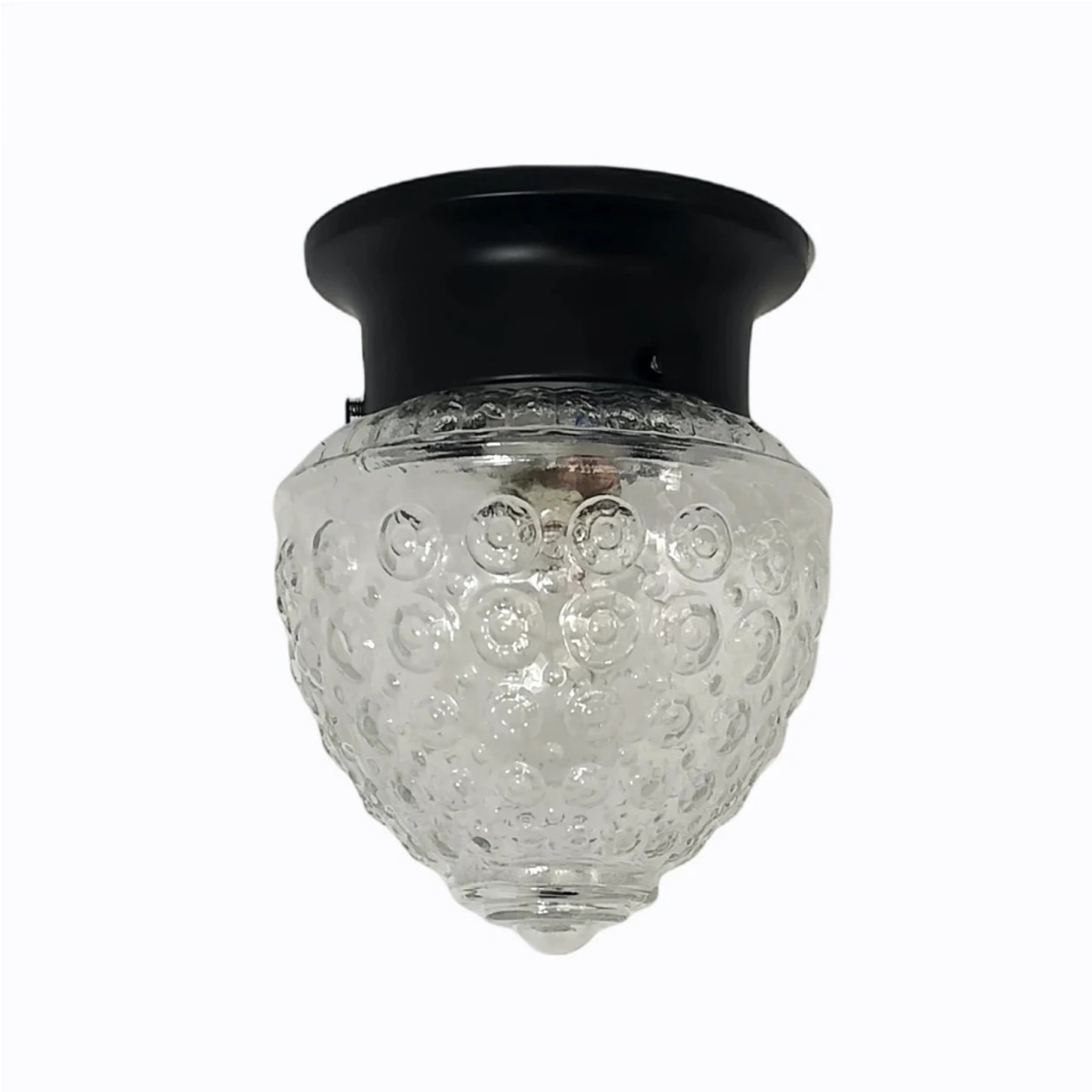 Style D minimalist glass ceiling lamp in black finish