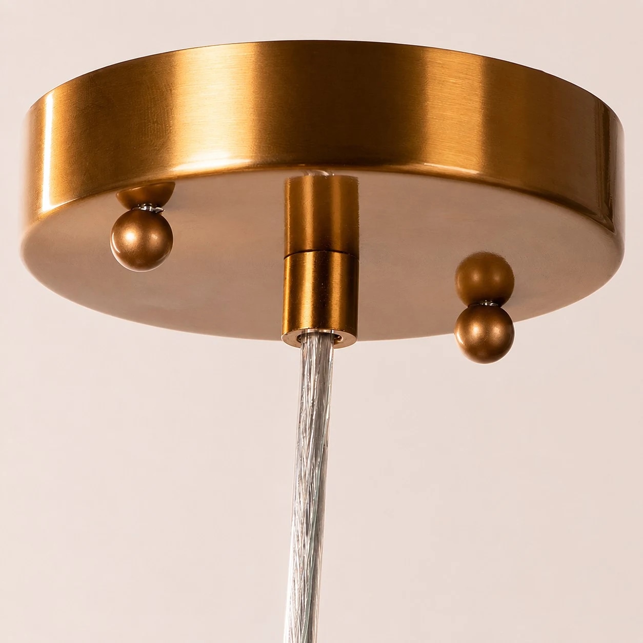 Pendant ceiling canopy and hanging cord detail