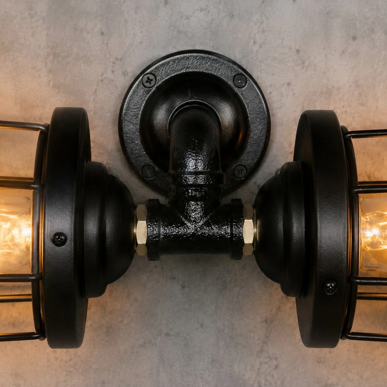 Iron wall light close-up detail
