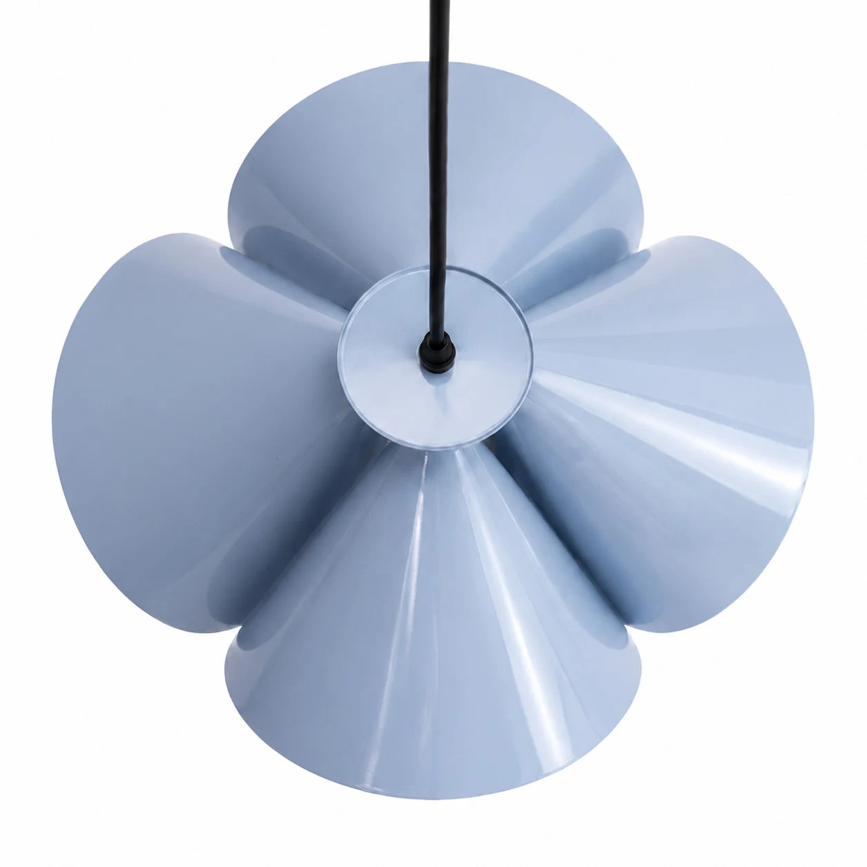 Top view of layered Bauhaus blue shade geometry