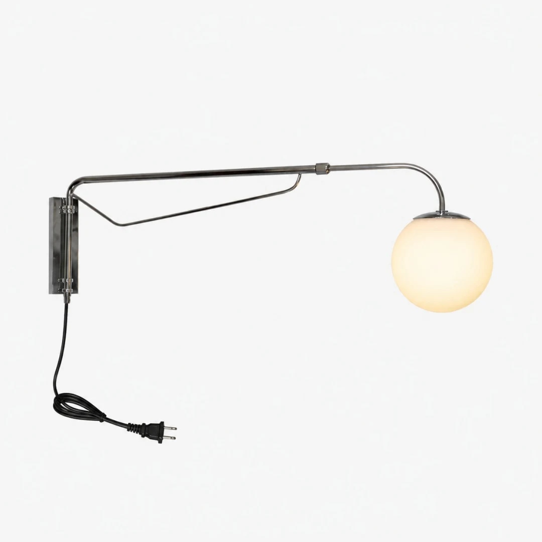 Bauhaus Chrome Swing Arm Wall Lamp