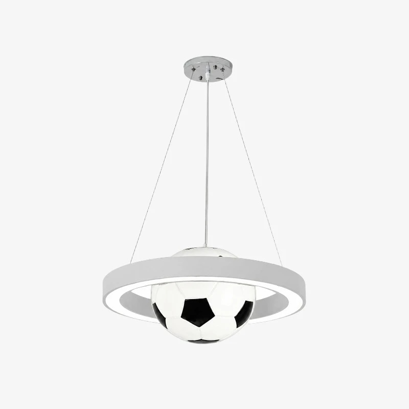 finition de lustre suspendu blanc en forme de ballon de football