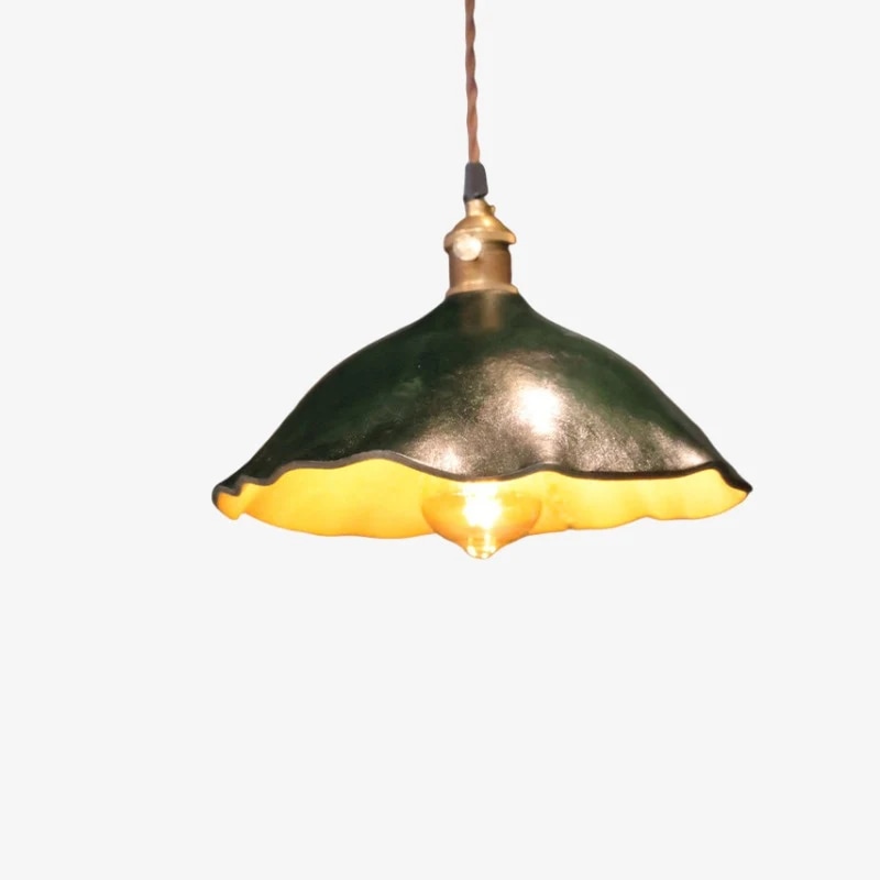 Suspension en cuir vert de 28 cm de diamètre