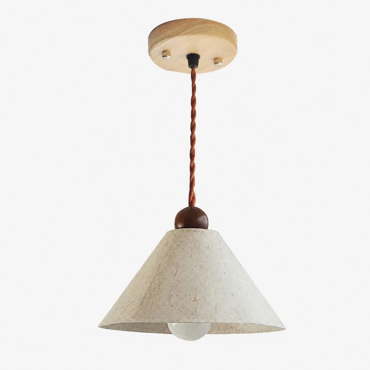 Hanglamp van natuurlijk papier, volledig productoverzicht