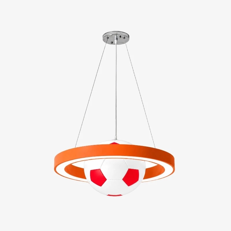 finition de lustre suspendu orange football